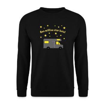 one million star hotel - Unisex Pullover - Schwarz - Vorne - Alina (178cm) & Michal (187cm)