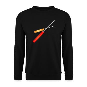 two screwdrivers for the toolbox - Unisex Sweatshirt - black - Front - Alina (178cm) & Michal (187cm)