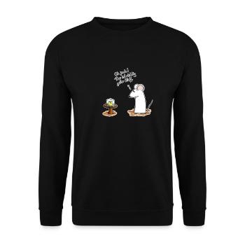 Richtig geiler Stoff - Unisex Pullover - Schwarz - Vorne - Alina (178cm) & Michal (187cm)