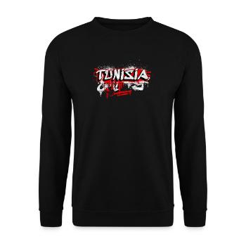 Design de drapeaux de la Tunisie graffiti - Sweat-shirt Unisexe - noir - Devant - Alina (178cm) & Michal (187cm)