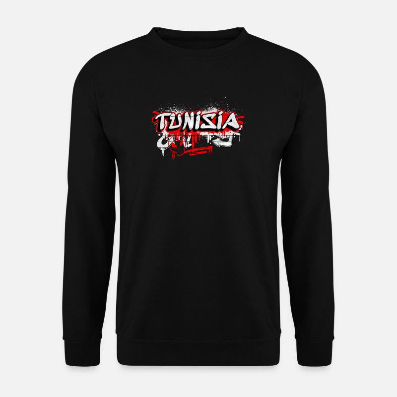 Tunisia graffiti flags design - Unisex Sweatshirt - black