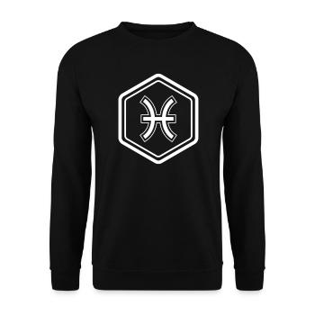 Signe du zodiaque Poissons Symbole Hexagone vecteur - Sweat-shirt Unisexe - noir - Devant - Alina (178cm) & Michal (187cm)