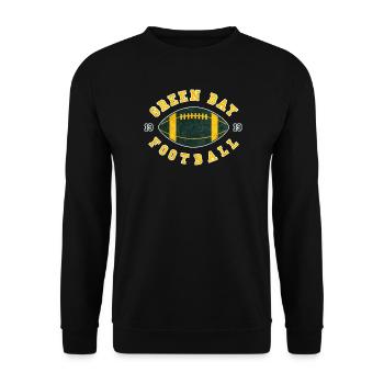 Vintage Football Logo Print Distressed - Unisex Sweatshirt - black - Front - Alina (178cm) & Michal (187cm)