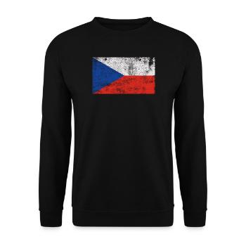 Flag Czech Republic Flag Grunge Retro Vintage - Unisex Sweatshirt - black - Front - Alina (178cm) & Michal (187cm)