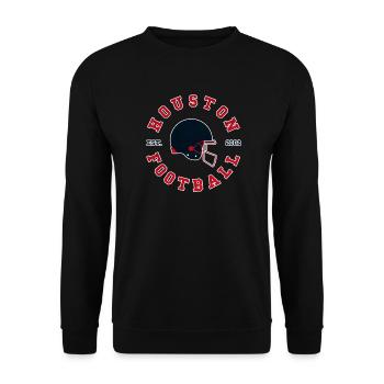 Houston Football Retro Logo - Unisex Pullover - Schwarz - Vorne - Alina (178cm) & Michal (187cm)