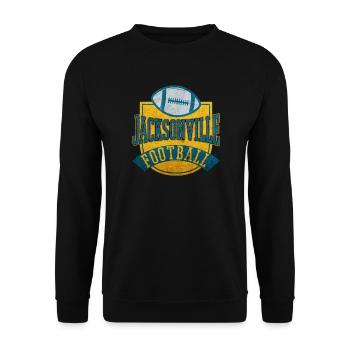 Jacksonville Vintage Football Abzeichen - Unisex Pullover - Schwarz - Vorne - Alina (178cm) & Michal (187cm)
