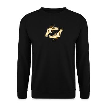 grues japonaises dorées orientales - Sweat-shirt Unisexe - noir - Devant - Alina (178cm) & Michal (187cm)