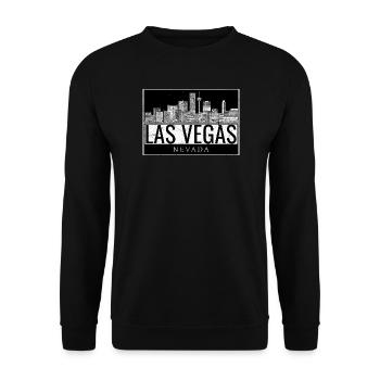 Las Vegas Skyline Schwarz Weiss - Unisex Pullover - Schwarz - Vorne - Alina (178cm) & Michal (187cm)