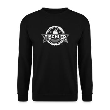 Zunftzeichen Tischler mit coolem Sägeblatt - Unisex Pullover - Schwarz - Vorne - Alina (178cm) & Michal (187cm)