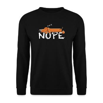 Teckel endormi I Teckel I Chien - Sweat-shirt Unisexe - noir - Devant - Alina (178cm) & Michal (187cm)