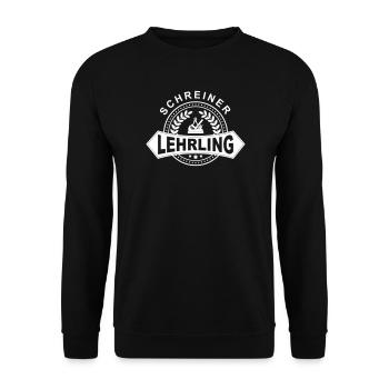 Schreiner Lehrling Lorbeerkranz mit Zunftzeichen - Unisex Pullover - Schwarz - Vorne - Alina (178cm) & Michal (187cm)