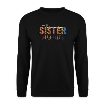 Big Sister Again for Girls Kid avec Rainbow Leopar - Sweat-shirt Unisexe - noir - Devant - Alina (178cm) & Michal (187cm)