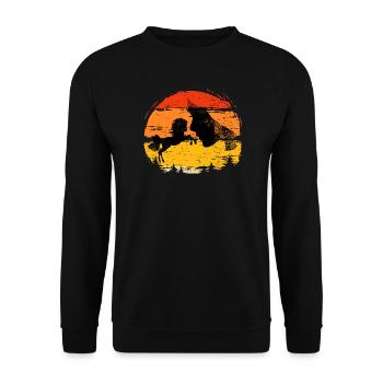 Équitation pour les chuchoteurs de chevaux, équitation pour débutants - Sweat-shirt Unisexe - noir - Devant - Alina (178cm) & Michal (187cm)