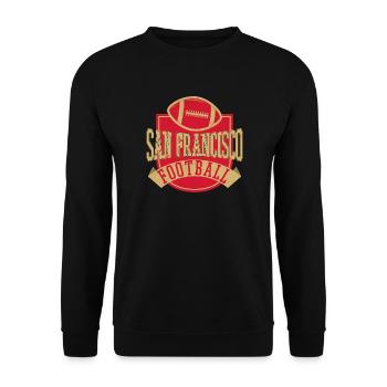 San Francisco Football Vintage Emblem - Unisex Sweatshirt - black - Front - Alina (178cm) & Michal (187cm)