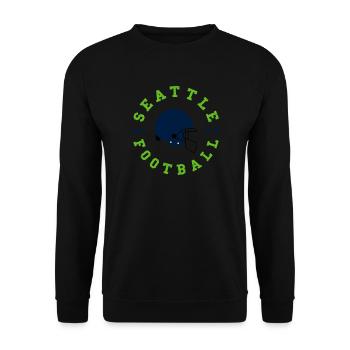 Casque vintage de football de Seattle - Sweat-shirt Unisexe - noir - Devant - Alina (178cm) & Michal (187cm)