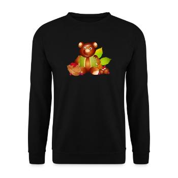 ours en peluche magique fait de châtaignes avec des noix - Sweat-shirt Unisexe - noir - Devant - Alina (178cm) & Michal (187cm)