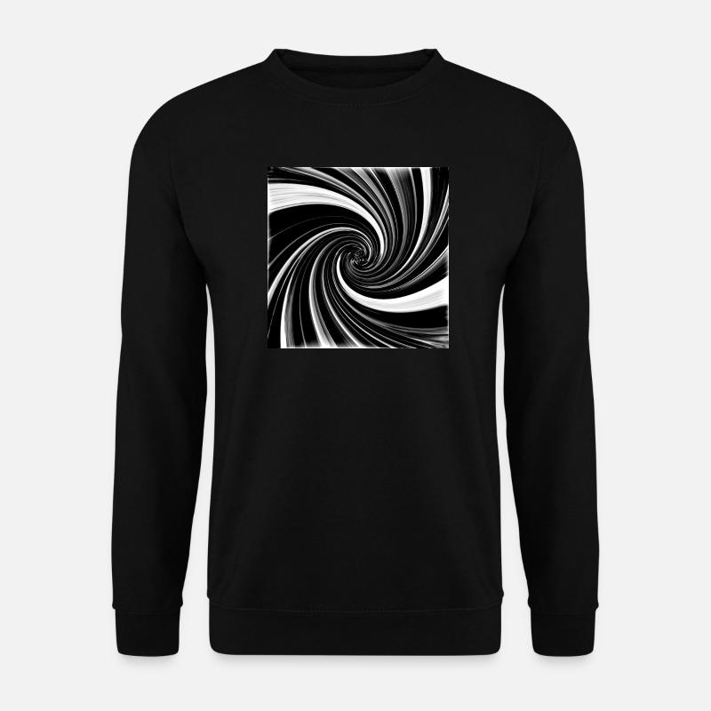 Schwarz-weißer Wirbel - Unisex Pullover - Schwarz