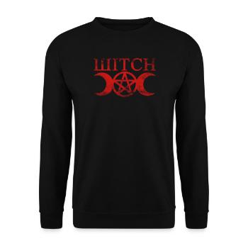 Wicca Sorcière Pentagramme Lune - Sweat-shirt Unisexe - noir - Devant - Alina (178cm) & Michal (187cm)