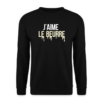 J'aime le beurre, cuisine française - Sweat-shirt Unisexe - noir - Devant - Alina (178cm) & Michal (187cm)