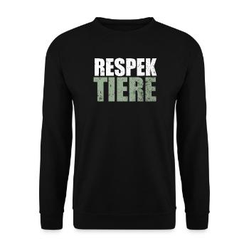 Vegan | Ich Respektiere Tiere Tierschutz - Unisex Pullover - Schwarz - Vorne - Alina (178cm) & Michal (187cm)