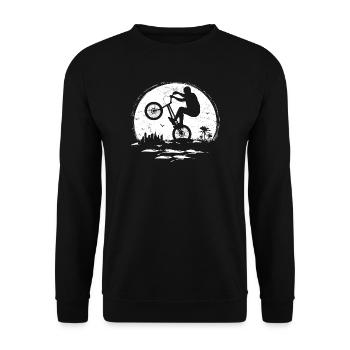 BMX Urban Artwork Mond - Unisex Pullover - Schwarz - Vorne - Alina (178cm) & Michal (187cm)