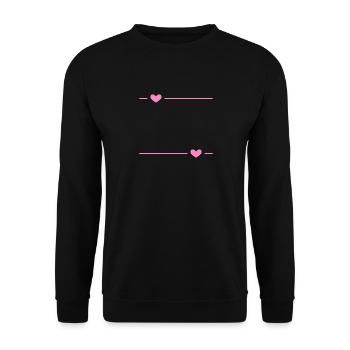 Ornement de stroke de cœur de ligne - Sweat-shirt Unisexe - noir - Devant - Alina (178cm) & Michal (187cm)