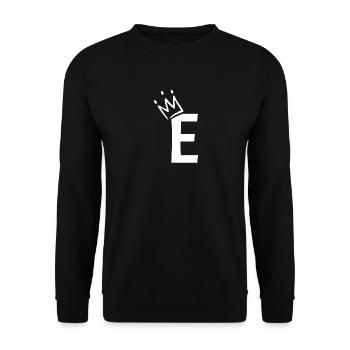 Buchstabe E mit Krone - Unisex Pullover - Schwarz - Vorne - Alina (178cm) & Michal (187cm)