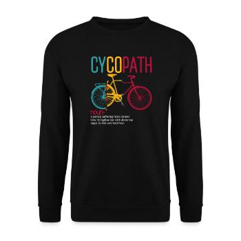 Cyclopath: Free-Ride Bicycle Artwork - Unisex Sweatshirt - black - Front - Alina (178cm) & Michal (187cm)