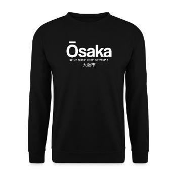 Osaka Coordine le logo de la ville - Sweat-shirt Unisexe - noir - Devant - Alina (178cm) & Michal (187cm)