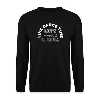 Geschenk: Line Dance Time - Let's walk in Line - Unisex Pullover - Schwarz - Vorne - Alina (178cm) & Michal (187cm)