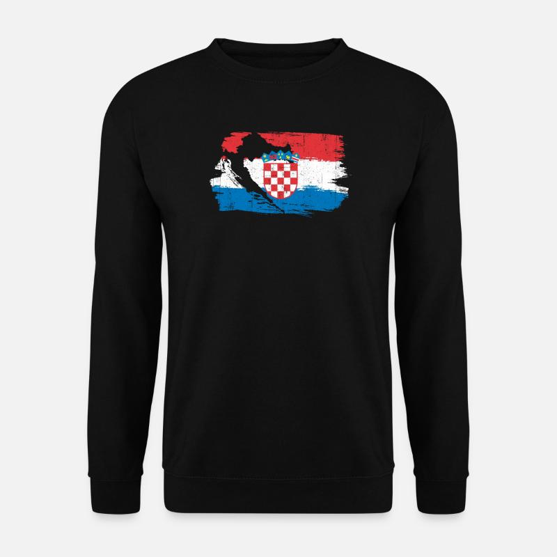 Kroatische Wappen-Pinselflagge - Unisex Pullover - Schwarz