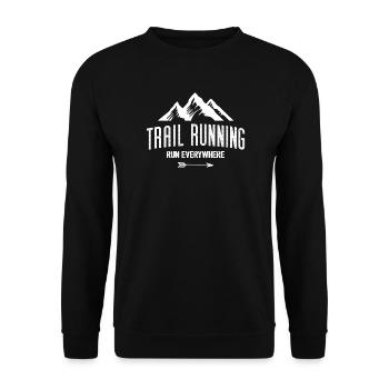 Trail Running – Run Everywhere - Unisex Sweatshirt - black - Front - Alina (178cm) & Michal (187cm)