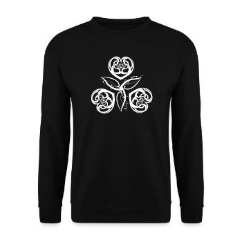 Heart Tribal Rose Knot Pattern - Unisex Sweatshirt - black - Front - Alina (178cm) & Michal (187cm)