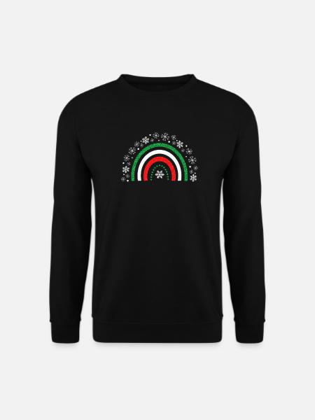 Weihnachts-Regenbogenglitzer zum Anpassen - Unisex Pullover - Schwarz