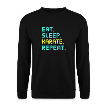 Eat. Sleep. karate. Repeat. - Unisex Sweatshirt - black - Front - Alina (178cm) & Michal (187cm)