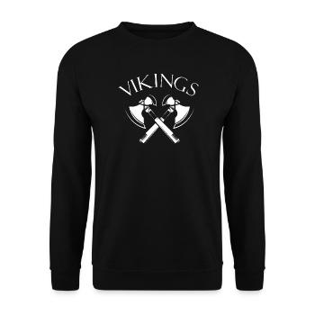 viking vikings symbol logo graphic idea vikings - Unisex Sweatshirt - black - Front - Alina (178cm) & Michal (187cm)