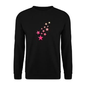 Star Star Pattern Starry Sky - Unisex Sweatshirt - black - Front - Alina (178cm) & Michal (187cm)