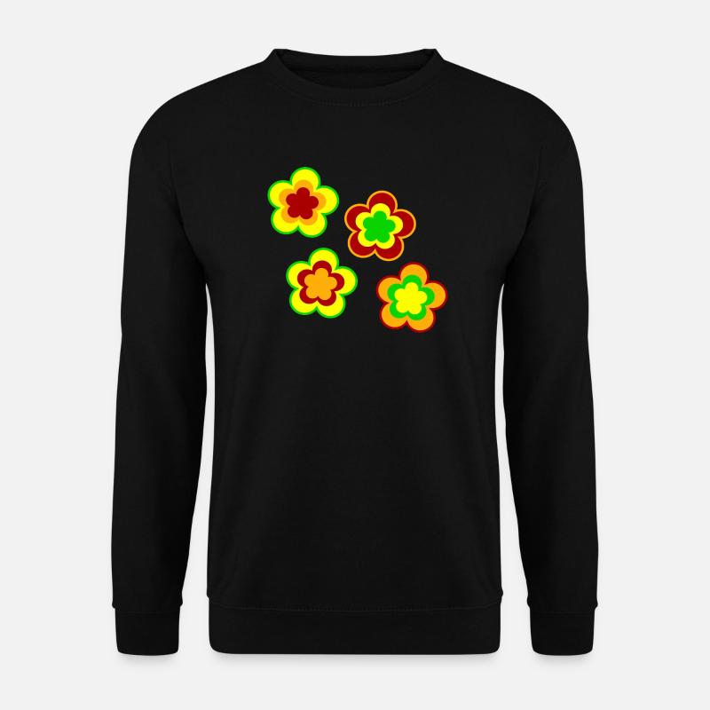 70s Flower Pattern - Unisex Sweatshirt - black