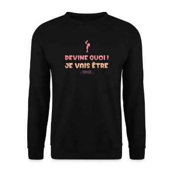 Devine quoi ! Je vais être tata humour famille - Sweat-shirt Unisexe - noir - Devant - Alina (178cm) & Michal (187cm)