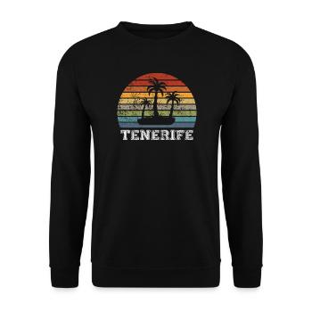 Tenerife vintage beach design - Unisex Sweatshirt - black - Front - Alina (178cm) & Michal (187cm)