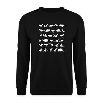 Motif de silhouettes de dinosaures pour enfants - Sweat-shirt Unisexe - noir - Devant - Alina (178cm) & Michal (187cm)
