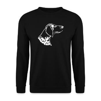 German Shorthair Head "Black Edition" - Unisex Sweatshirt - black - Front - Alina (178cm) & Michal (187cm)
