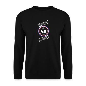 Fière D'être Du 48 Lozère France - Sweat-shirt Unisexe - noir - Devant - Alina (178cm) & Michal (187cm)