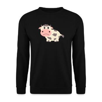 Kuh Bauern Landwirt Landwirtschaft - Unisex Pullover - Schwarz - Vorne - Alina (178cm) & Michal (187cm)