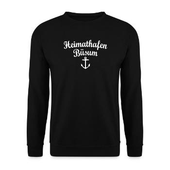 Heimathafen Büsum (Weiß) - Unisex Pullover - Schwarz - Vorne - Alina (178cm) & Michal (187cm)