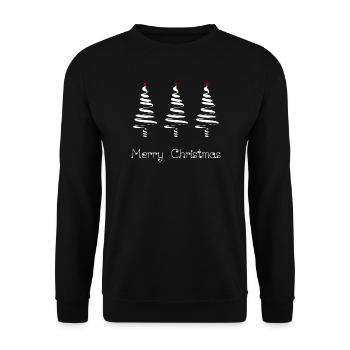 CHRISTMAS. MERRY CHRISTMAS. MERRY CHRISTMAS. NEW YEAR’S DAY - Unisex Sweatshirt - black - Front - Alina (178cm) & Michal (187cm)