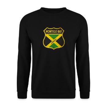Montego Bay Jamaica Coat of Arms Flags Design - Unisex Sweatshirt - black - Front - Alina (178cm) & Michal (187cm)