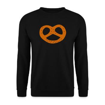 Laugenbrezel Bäckerei Geschenk Bäcker - Unisex Pullover - Schwarz - Vorne - Alina (178cm) & Michal (187cm)