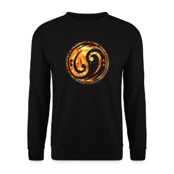 Bass Guitar Ying Yang Bass Key for Bassist - Unisex Sweatshirt - black - Front - Alina (178cm) & Michal (187cm)