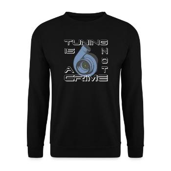 Turbolader Tuning Is not a Crime als Geschenkidee - Unisex Pullover - Schwarz - Vorne - Alina (178cm) & Michal (187cm)